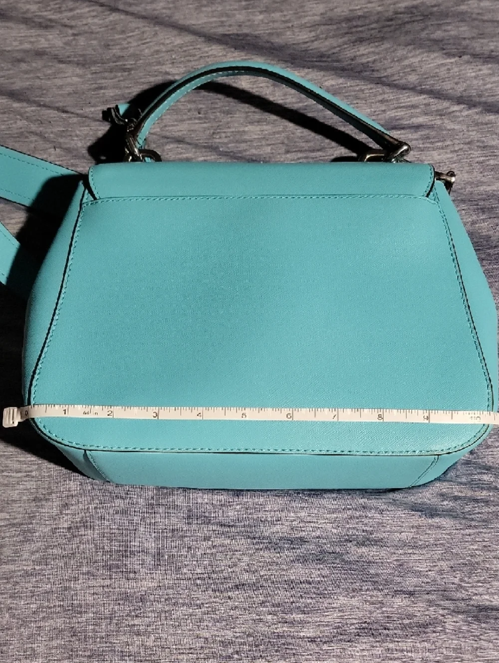 Michael Kors Robins Egg Blue Leather Crossbody Bag with Top Handle